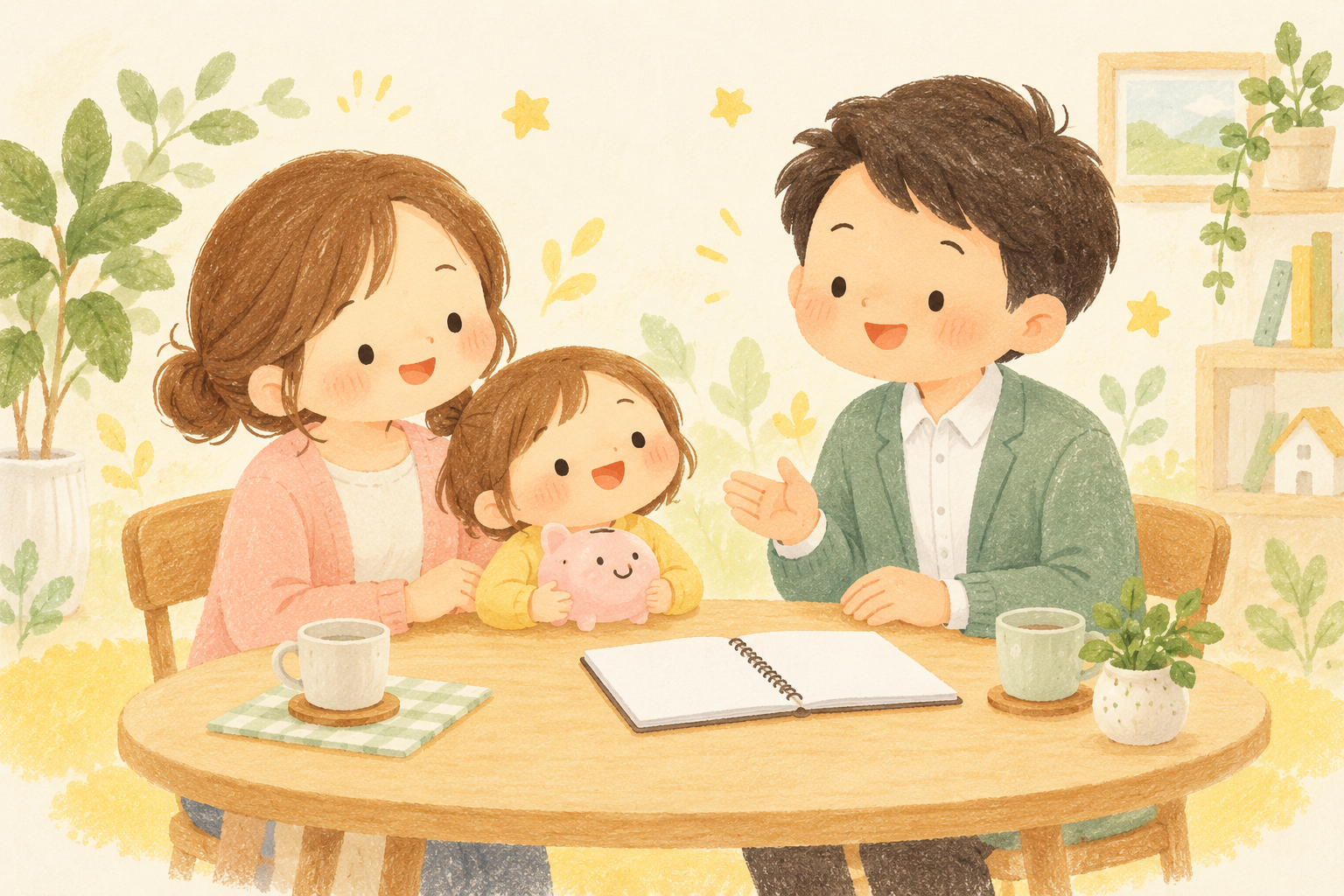 親子でお金について考えるイメージ